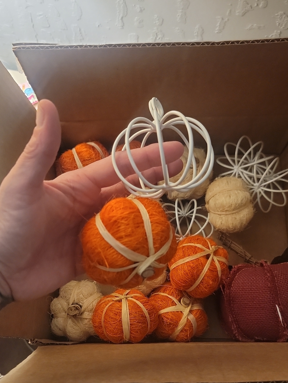 Box Of Pumpkin Decor
